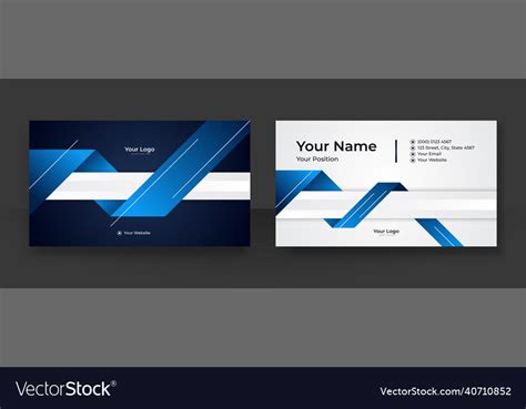 Modern blue business card design template Vector Image