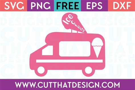 Ice Cream Truck Silhouette Design SVG