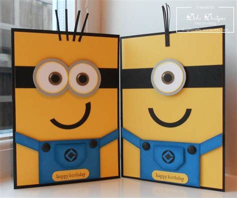 handmade birthday cards: Despicable me ... minion ... punch art ...