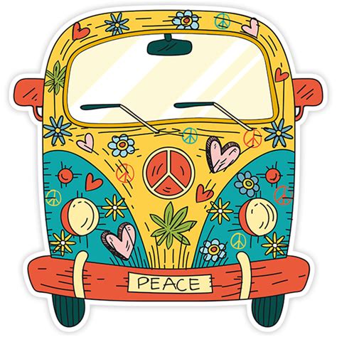 Sticker Hippie Peace Van | MuralDecal.com