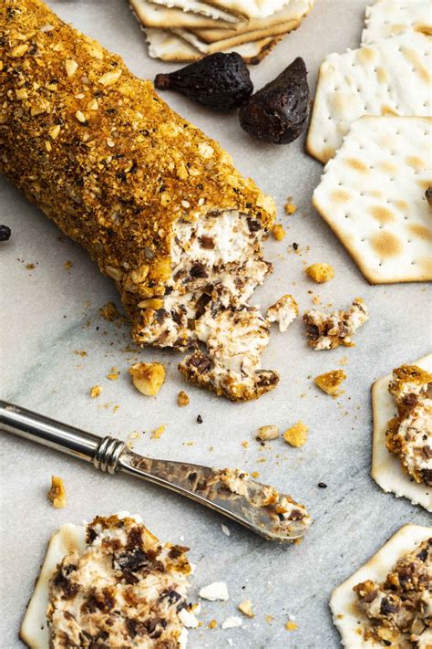 Fig Goat Cheese Log Recipe with Hazelnut-Nigella Dukkah