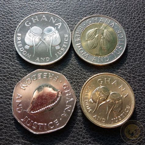 Ghana 4pcs Coins Set Old Edition Africa Original European Coin good ...