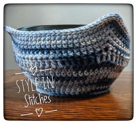 Free Crochet Bowl Cozy Pattern Join Each Row With A Slip Stitch To The ...