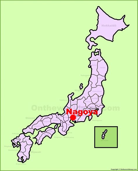 Nagoya location on the Japan Map - Ontheworldmap.com