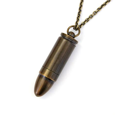 Bullet Lighter Necklace 50 Cal. Bullet Pendant Necklace Solid Brass ...