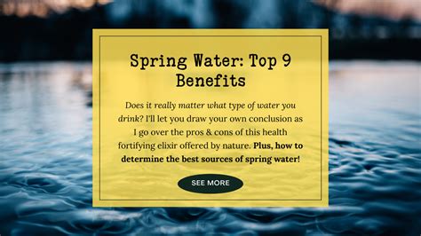 Top 9 Benefits Of Spring Water: Health Pros & Cons - Nanala Cove