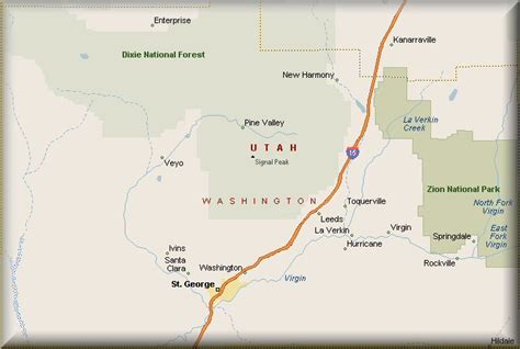 Washington County, Utah Map