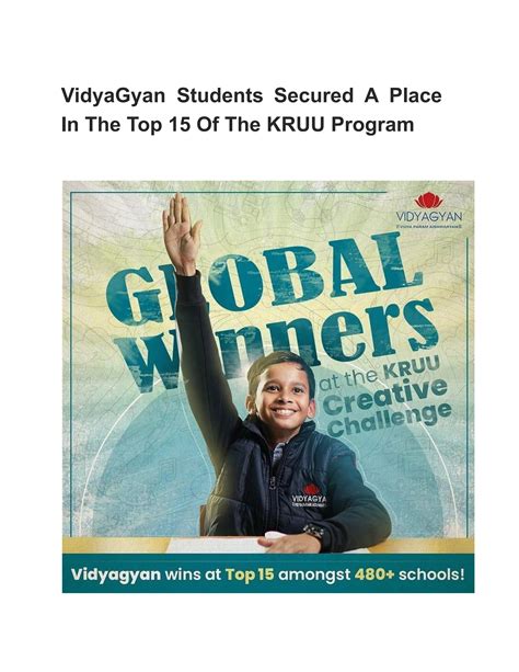 VidyaGyan Students Secured A Place In The Top 15 Of The KRUU Program by ...