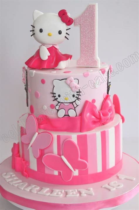 1st Birthday Fondant Hello Kitty Cake - 1st Birthday Ideas