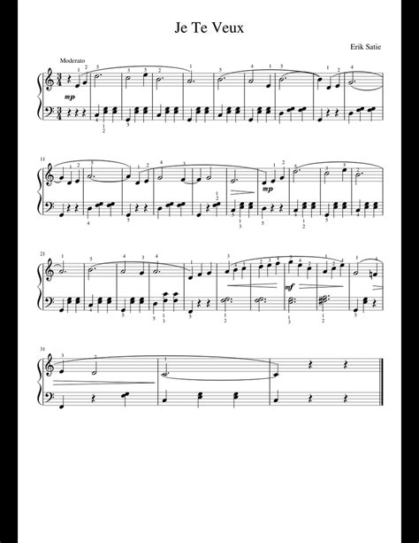 Je Te Veux sheet music for Piano download free in PDF or MIDI