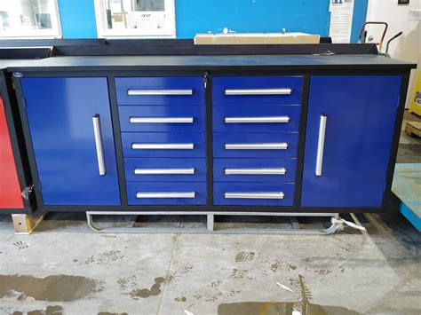 STEELMAN 7FT 10 DRAWER 2 CABINET WORK BENCH - BLUE