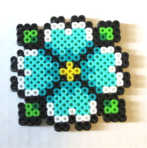 Perler Beads Flower Coaster Magnet or Keychain - Etsy