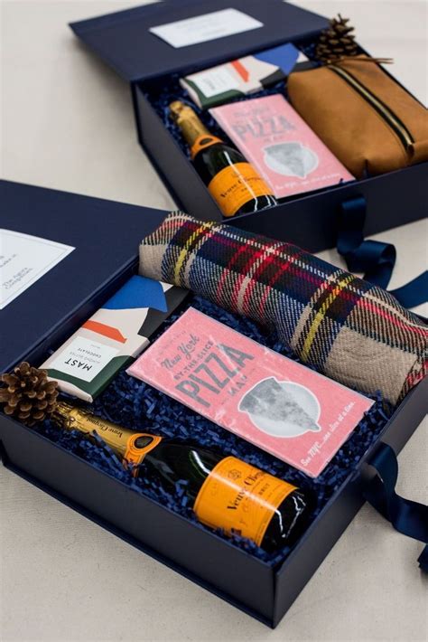 CORPORATE EVENT GIFT BOX// Navy and orange holiday inspired custom ...