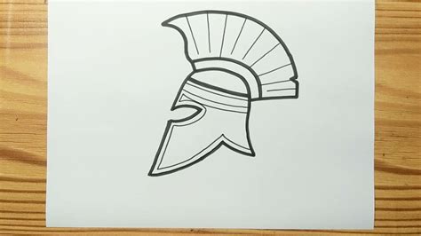 How to draw GLADIATOR HELMET EASY FOR KIDS - YouTube