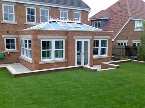 Brick build orangery with UPVC vertical sliding sash windows orangery ...