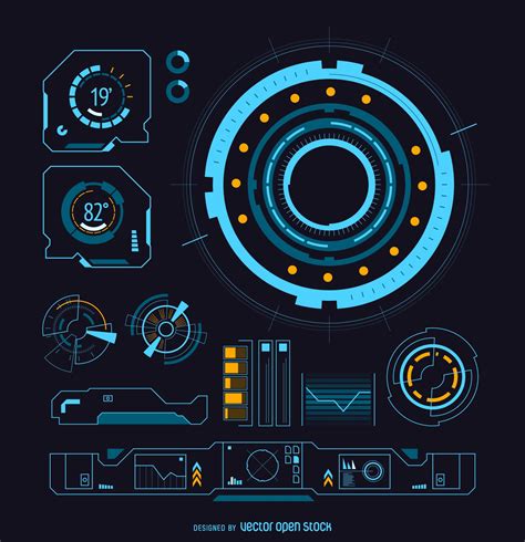 Illustration featuring a futuristic user interface design in tones of ...