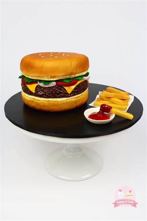 Hamburger Cake With Fries - CakeCentral.com