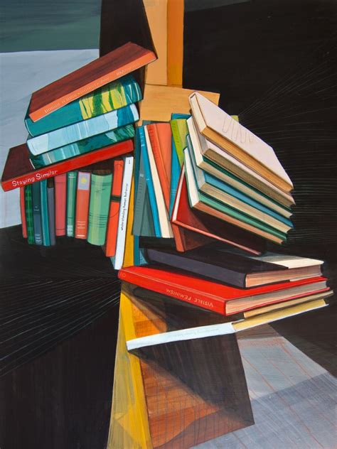 Bookish Art: Acrylic paintings of jumbled books and drawers by Jordan ...