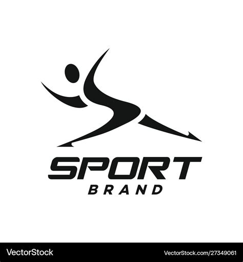 Modern man and sport logo Royalty Free Vector Image