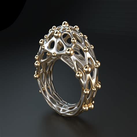 STL 3D Model/ Jewelry CAD File for 3D Printing//voronoi Ring With ...