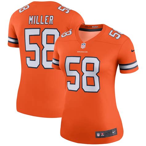 Nike Von Miller Denver Broncos Women's Orange Color Rush Legend Jersey