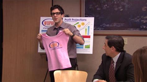 Pink WUPHF Tee of Ryan Howard (B.J. Novak) in The Office (Season 07 ...