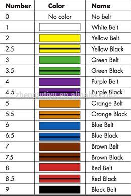 different martial arts belts - Long Record Custom Image Library