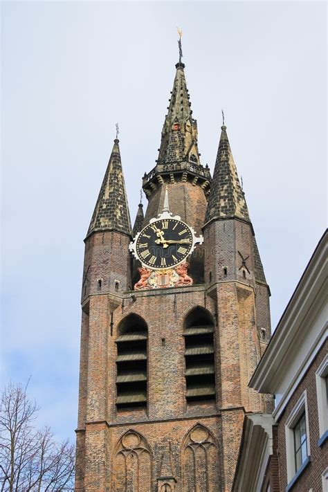 The Old Church Tower In Delft. Stock Photo - Image of europe, antique ...