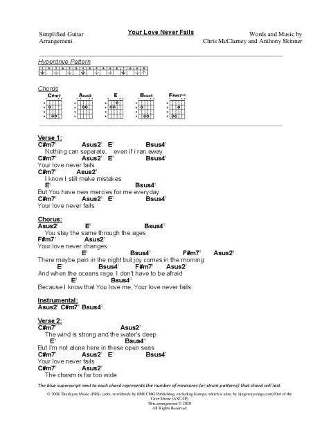 Simplified Guitar "Your Love Never Fails" Guitar Tab in C# Minor ...