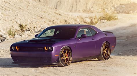 Plum crazy purple, Dodge Challenger Hellcat, 5K, 5K, Matte, Dodge HD ...