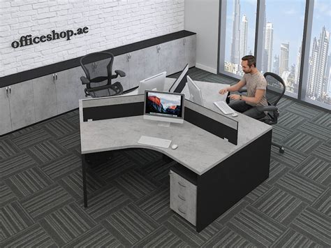 Cherry 3 Person Workstation - Office Furniture Shop