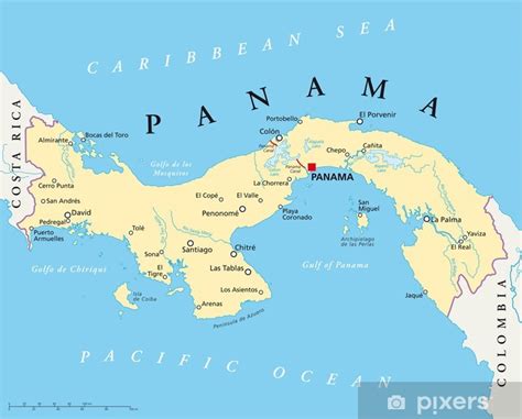 Papier peint Carte du Panama (Panama Chronique) - PIXERS.FR