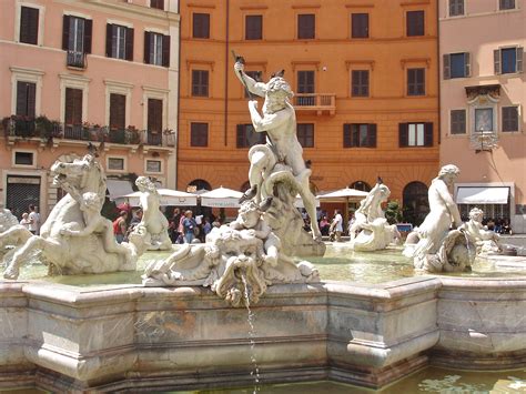 Fontana del Nettuno (Neptune Fountain), at the Piazza Navona, Rome ...