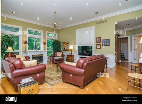 Living room interior of middle class American home in Kentucky USA ...