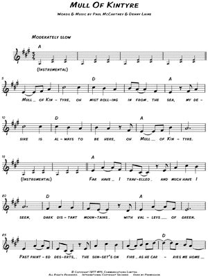 mull of kintyre - PDF free sheet music