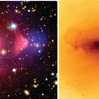 (left) The Bullet Cluster. Chandra detected X-ray emission in red ...