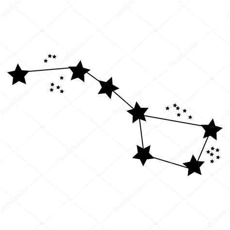 Simple drawing of constellation "Ursa Major" (Big Dipper) Stock Vector ...