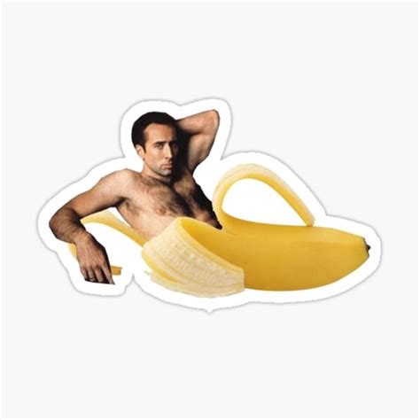 "Nicolas Cage Banana" Sticker for Sale by Dcfunmeme | Redbubble