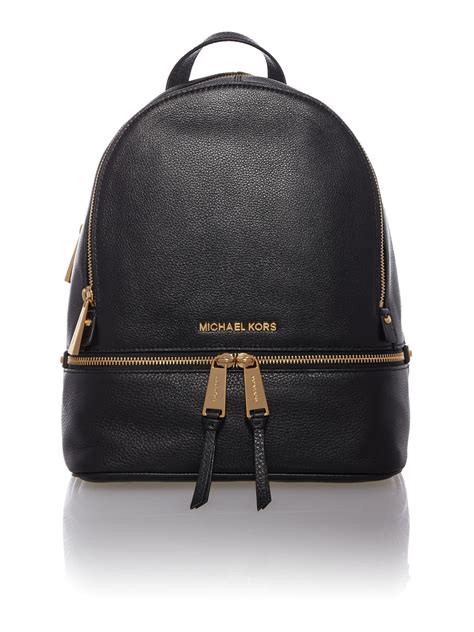 Michael kors Rhea Zip Black Small Backpack in Black | Lyst