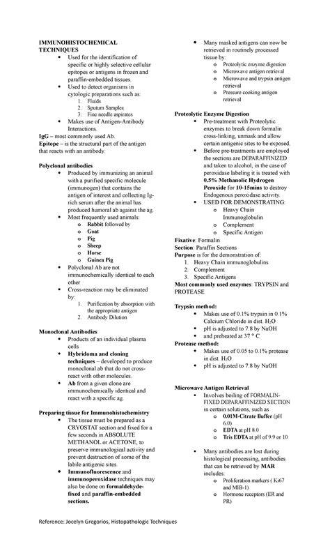 Immunohistochemical Techniques reviewer - IMMUNOHISTOCHEMICAL ...