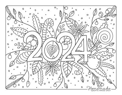 Free Printable New Year Coloring Pages for 2024