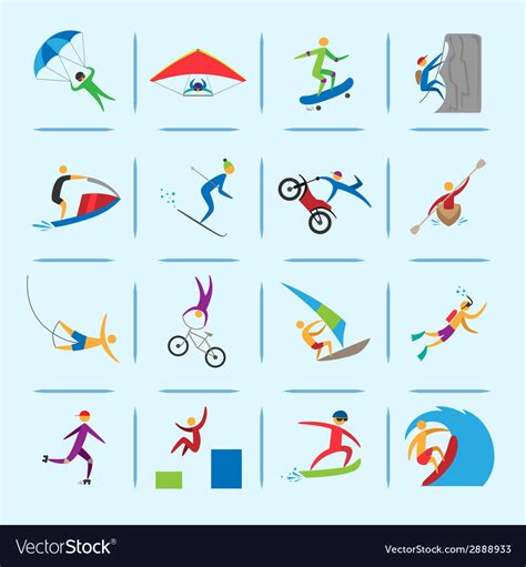 Extreme sports icons Royalty Free Vector Image