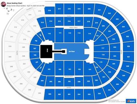 Moda Center Concert Seating Chart - RateYourSeats.com