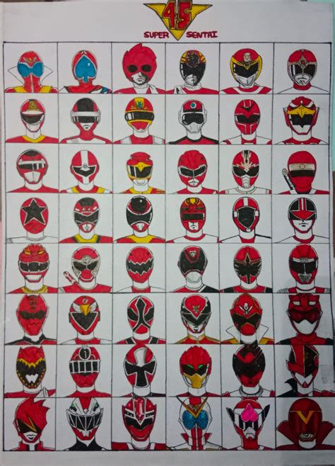 Hand-made All Red Super sentai 45th Anniversary (w/ Akiba red and Aka ...