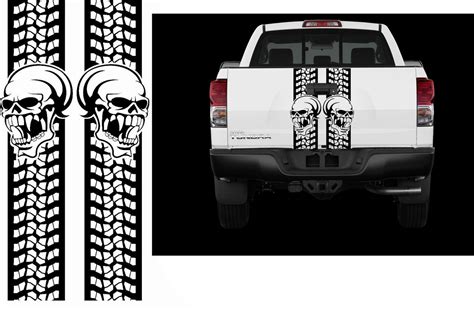 Rear Bed Skull Truck Decals Stripes Band Vinyl Graphics Stickers GMC ...