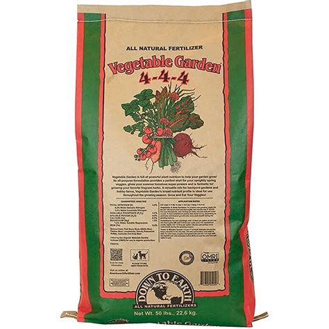 Down to Earth Organic Vegetable Garden Fertilizer 4-4-4, 50 lbs ...