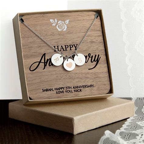 Personalized Happy Anniversary Necklace With Keepsake