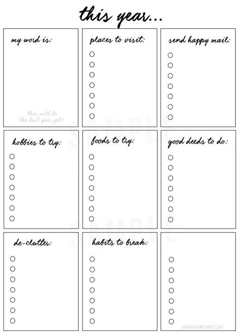 Get Inspired with a FREE New Year's Resolutions Printable