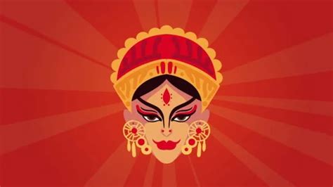 happy navratri animation with goddess he... | Stock Video | Pond5