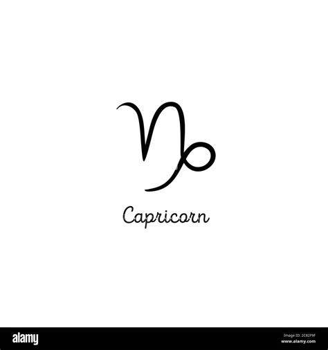 Hand drawn capricorn zodiac illustration. Simple line capricorn zodiac ...